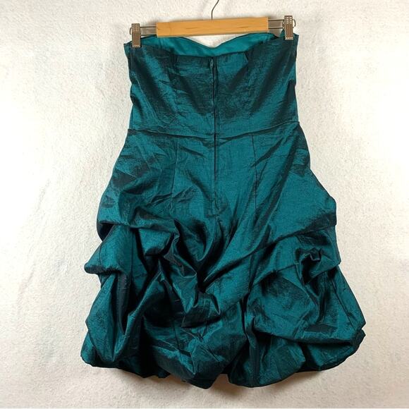 VTG Teeze Me Women Sweetheart Strapless Mini Dress Sz 9 Turquiose Y2K HOCO - Picture 4 of 13
